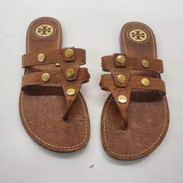 Tory Burch Women's Brown Leather Thong Sandals Size 7M