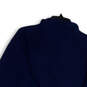 Men Blue Stretch 1/4 Zip Mock Neck Long Sleeve Pullover Sweatshirt Size M image number 4