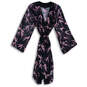Womens Black Bamboo Branches Print V-Neck Robe Sheer Shift Dress Size XS image number 2