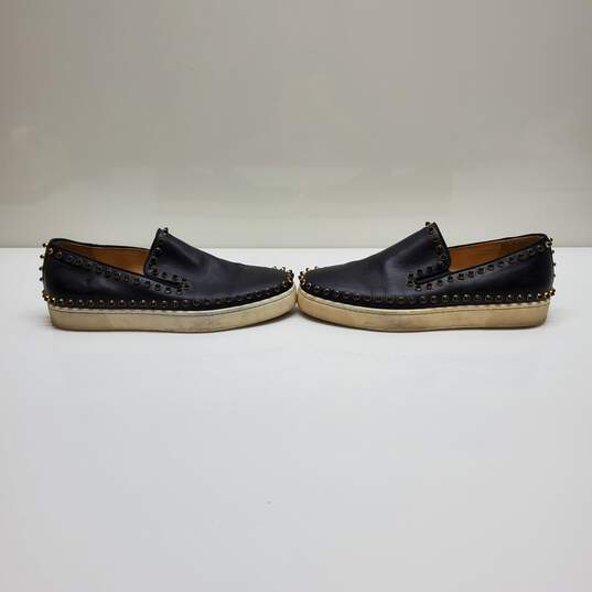 Christian Louboutin Women's Black Leather Spike Pick Slip On Shoe WM Size 37.5 image number 3