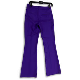 NWT Womens Purple Flat Front Slash Pockets Bootcut Leg Dress Pants Size 0p alternative image
