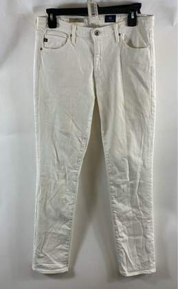 AG Adriano Goldschmied Womens White The Emery Essential Straight Jeans Size 28R