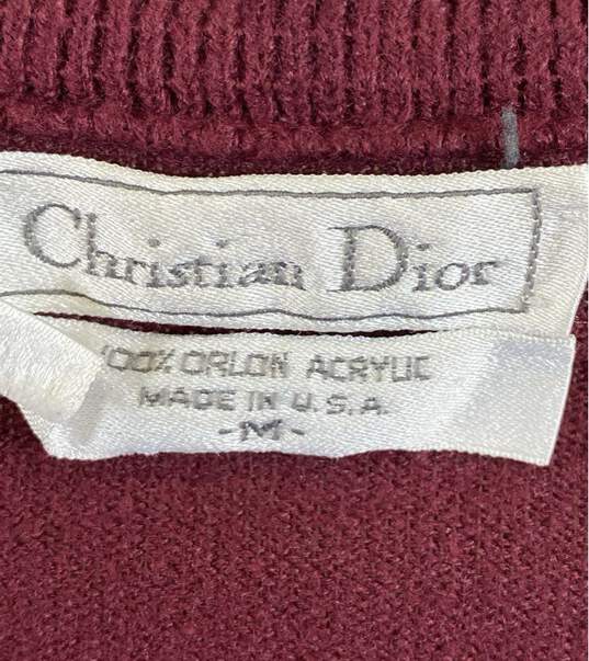 Christian Dior Burgundy Sweater - Size Medium image number 3