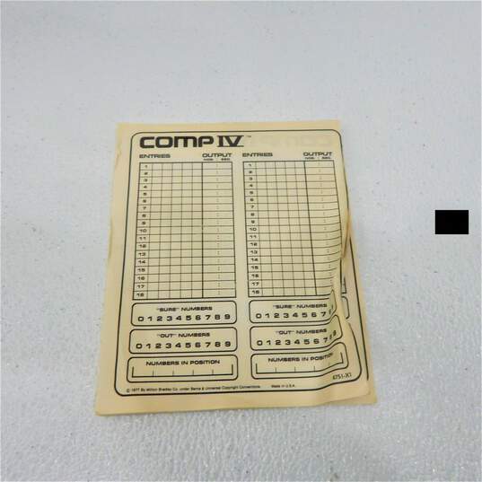 Vintage 1977 Milton Bradley Comp IV Computer Numbers Game Manual Score Pad image number 4