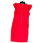 Womens Pink Short Puff Sleeve V-Neck Back Zip Sheath Dress Size 8 image number 3