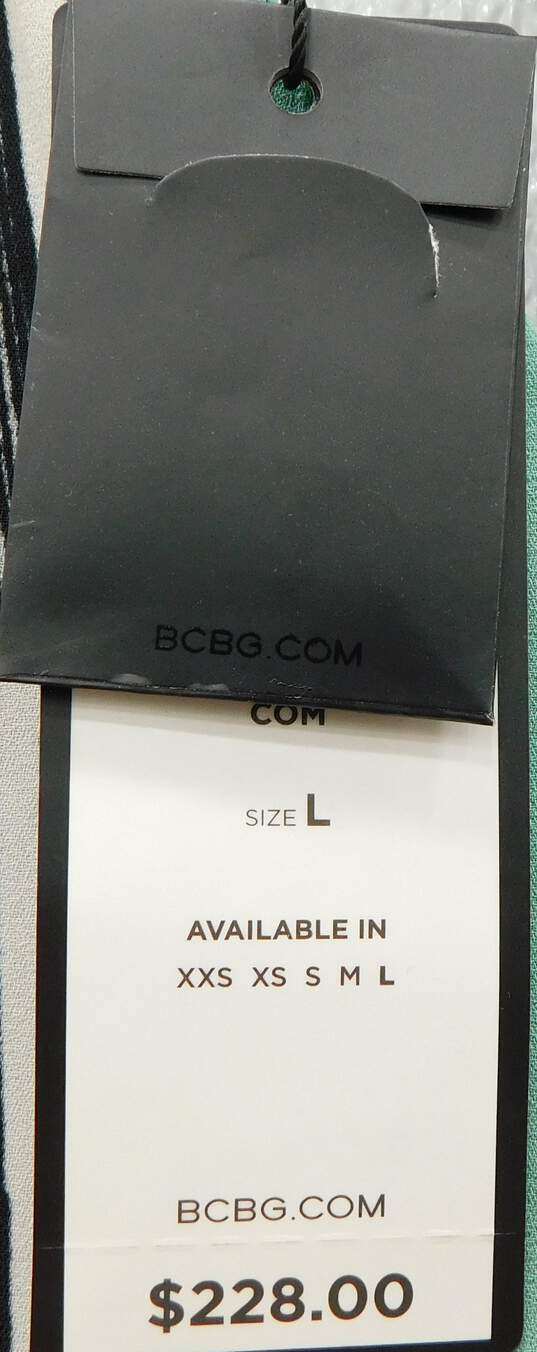 BCBGMaxazria Turquoise/Black Print Dress Women Size L image number 5