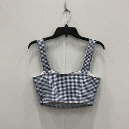 NWT Womens Blue Check Sleeveless Cropped Top And Pants Two Piece Set Size M alternative image