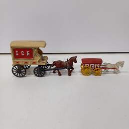 Bundle of Cast-Iron Model Horse-Drawn Ice Wagons