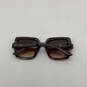 Womens Brown Black Tortoise Frame Full Rim Classic Square Sunglasses image number 4