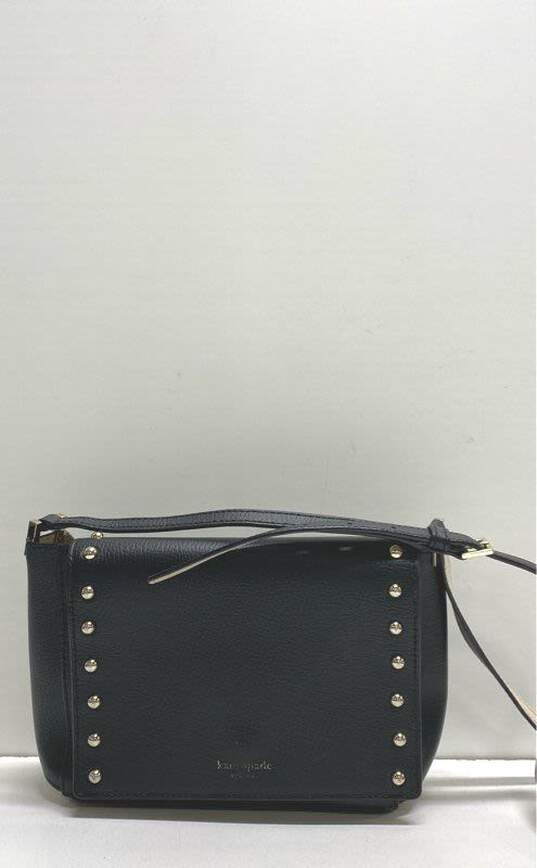 Kate Spade Avva Black Leather Studded Flap Crossbody Bag image number 1