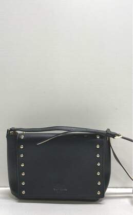 Kate Spade Avva Black Leather Studded Flap Crossbody Bag