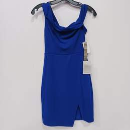 Womens Blue Off The Shoulder Casual Short Sheath Dress Size 3