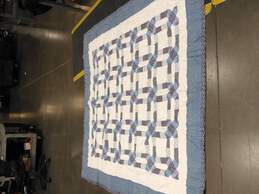 Vintage Hand Made Blue & White Quilt 96"x89