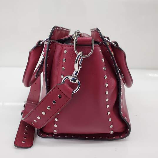 Rebecca Minkoff Midnighter Studded Magenta Leather Shoulder Bag AUTHENTICATED image number 5