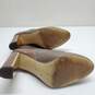 Ann Taylor Taupe Leather Embossed Heel Ankle Strap Zip Up Women's Size 7M image number 1