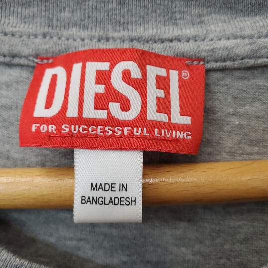 Diesel Gray Denim Division Logo T-Shirt Size XXL image number 2