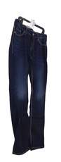 Womens Blue Dark Wash Stretch Denim Straight Jeans Size 14 image number 3