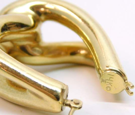 14K Yellow Gold Twisted Hoop Earrings 4.8g image number 8