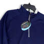 NWT Mens Blue 1/4 Zip Long Sleeve Pullover Sweatshirt Size Medium image number 3