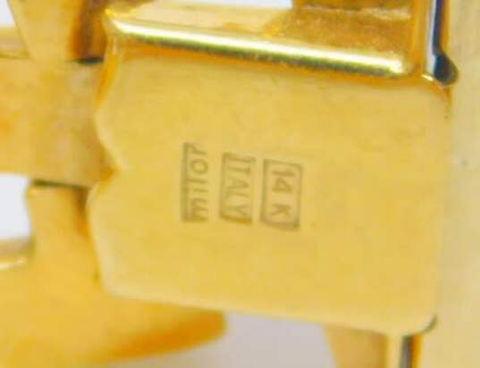 Milor 14K Gold Puffed Slanted Squares Chunky Link Chain Bracelet 24.2g image number 5