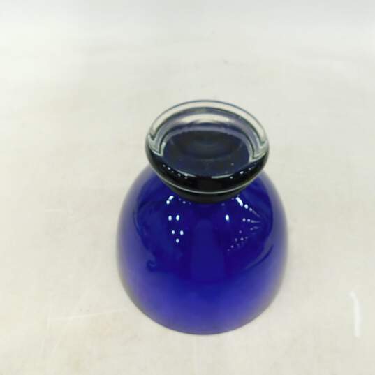 Cobalt Blue Glass Footed Bowl image number 3