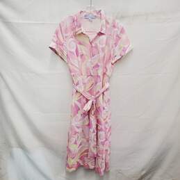 Hill House WM's Pink Candy Lily Linen Midi Dress Size M