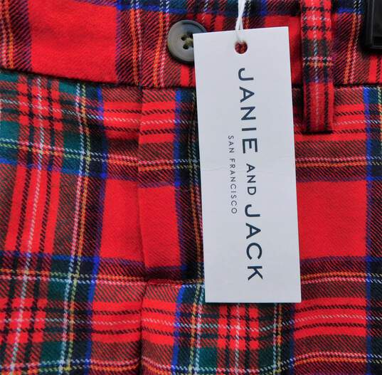 Red Plaid Flannel Suspender Pant Baby Size 6 to 12 Months image number 3