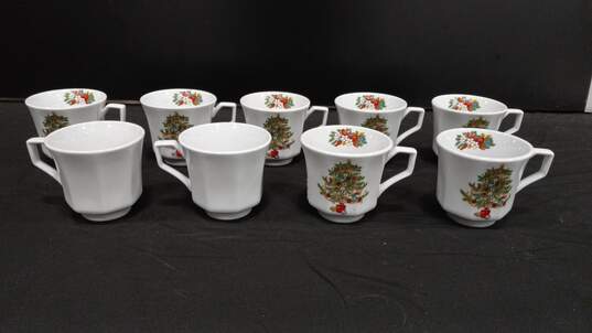 Fairfield Christmas Motif Teacups 9pc Set image number 1