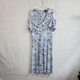 The Limited Blue & White Cold Shoulder Flutter Sleeve Dress WM Size XS NWT