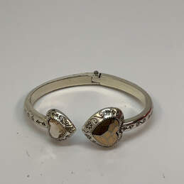 Designer Brighton Silver-Tone Quartz Stone Heart Shape Ends Cuff Bracelet alternative image