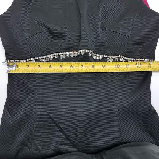 Trina Turk women's black mini evening dress with rhinestone trim image number 3