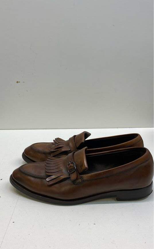 Tod's Brown Leather Kiltie Casual Moccasin Loafers Men's Size 8 image number 1