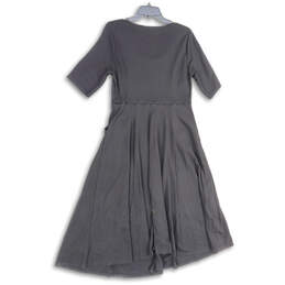Womens Purple Scoop Neck Short Sleeve Pullover A-Line Dress Size Large alternative image