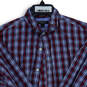 Mens Multicolor Plaid Long Sleeve Spread Collar Button-Up Shirt Size Large image number 3