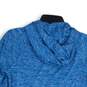 Womens Blue Heather Long Sleeve Drawstring Activewear Pullover Hoodie Size Small image number 4