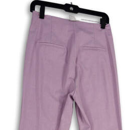 NWT Womens Purple Flat Front Side Zip Straight Leg Trouser Pants Size M alternative image