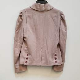 Womens Pink Wool Blend Shawl Collar Long Sleeve Pocket Blazer Jacket Size 8 alternative image