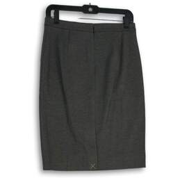J. Crew Womens Gray Flat Front Back Zip Knee Length Straight & Pencil Skirt Sz 2 alternative image