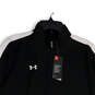 NWT Mens Black White Long Sleeve Mock Neck Full-Zip Track Jacket Size Large image number 3