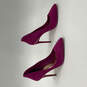 Womens Fuchsia Pink Suede Gold Trim Slip On Stiletto Pump Heels Sz EUR 39.5 image number 1