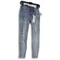NWT Womens Blue Denim Medium Wash Pockets Distressed Skinny Leg Jeans Sz 1 image number 1