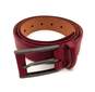 Giorgio ARMANI Red Italian Leather Belt w/ Silver Tone Metal & Red Leather Buckle with COA image number 1