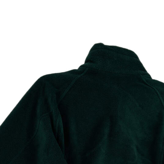 Womens Green Long Sleeve Mock Neck Pockets Full-Zip Jacket Size Large image number 4