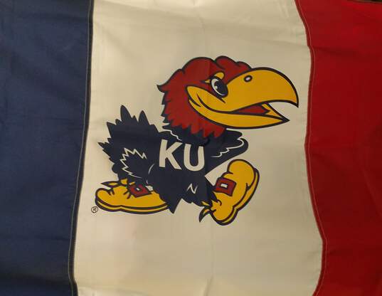 Kansas Jayhawks Two-Sided Silk Screen Banner, Large Flag & Large Car Magnets image number 2