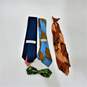 Vintage Men's Regular & Clip On Neckties Silk Cotton Blend Stripes Floral Print Bowtie image number 3