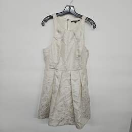 Midi Sleeveless Cream Pleated Dress