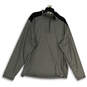 Mens Gray 1/4 Zip Mock Neck Long Sleeve Pullover Activewear Top Size XXL image number 1