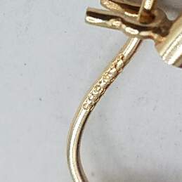 14K Gold Multi Gemstone Ball Hoop Earrings 6.8g alternative image