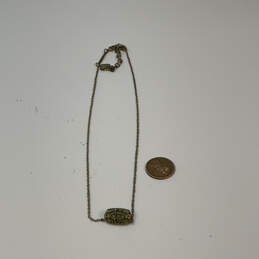 Designer Kendra Scott Gold-Tone Green Crystal Cut Stone Pendant Necklace alternative image