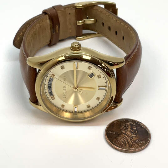 Designer Michael Kors MK-2374 Gold-Tone Adjustable Strap Analog Wristwatch image number 3